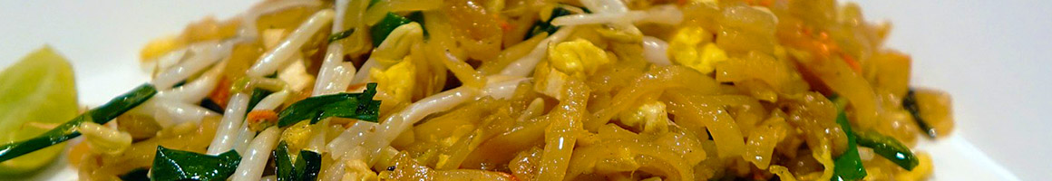 Eating Asian Fusion Chinese Thai at Poor Calvin's restaurant in Atlanta, GA.